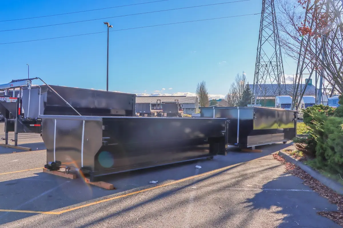 Roll-off dumpster ready for waste disposal at job site for Estate Cleanout Dumpster Rental in Westlake